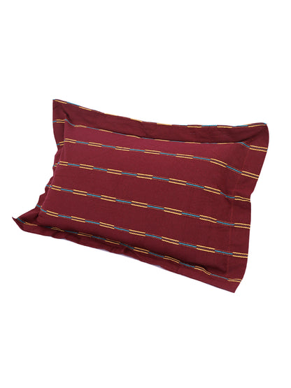 Pillow Covers in Mehroon color made with  Cotton Material , Bedding - 2 Pcs