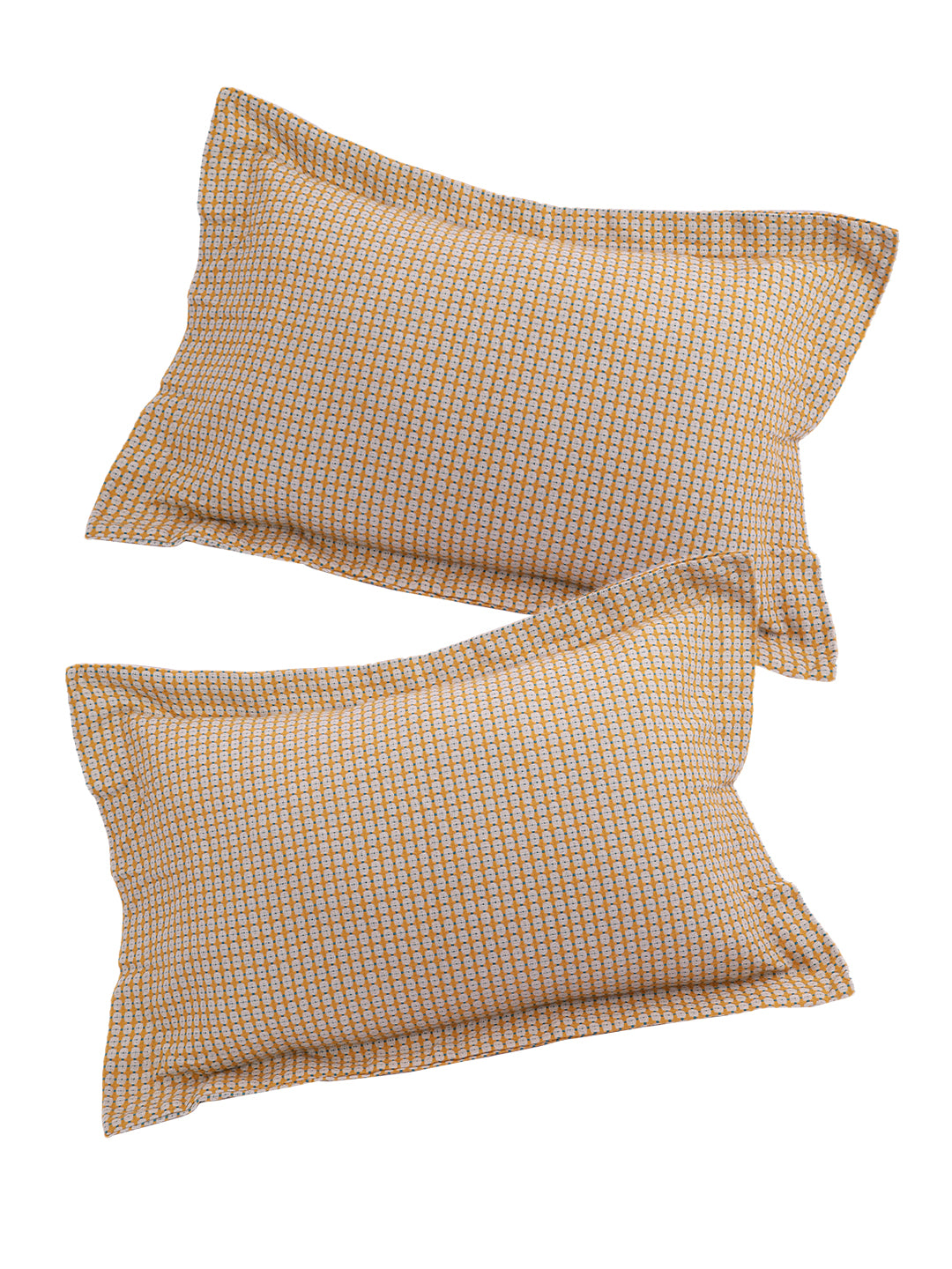 Pillow Covers in Yellow color made with  Cotton Material , Bedding - 2 Pcs