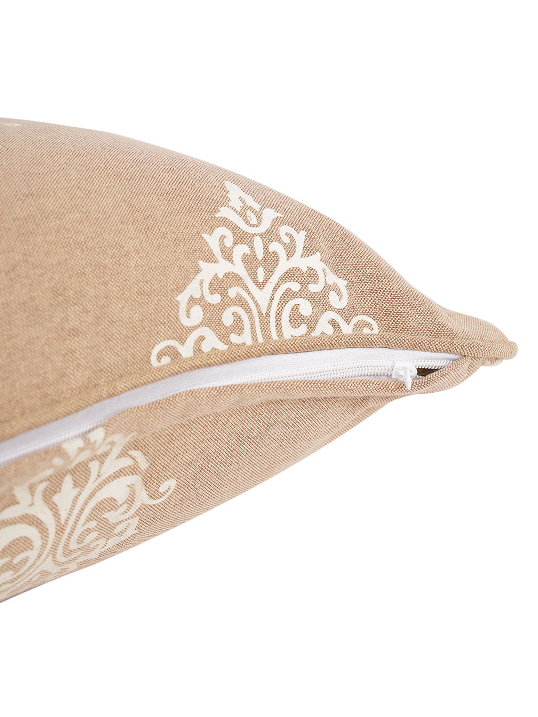 Set of 2 Premium Cotton Abstract Beige Color Cushion Cover, 2 pc Cushion Cover