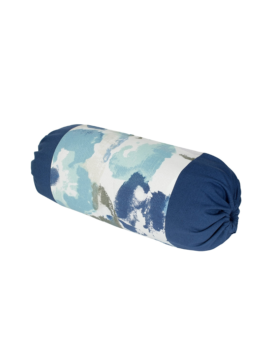 Mix n Match Cotton Floral Design Blue Color Bolster Cover