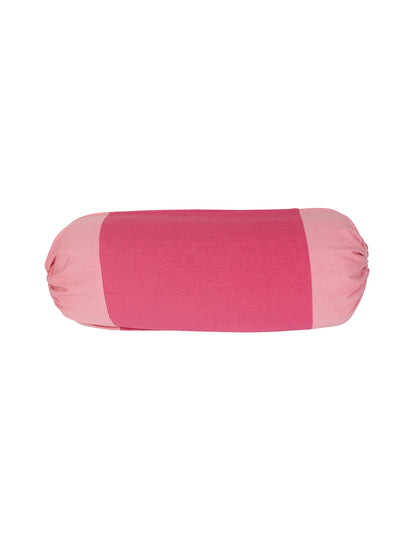 Mix n Match Cotton Solid Pink Color Bolster Cover, Pack of 2