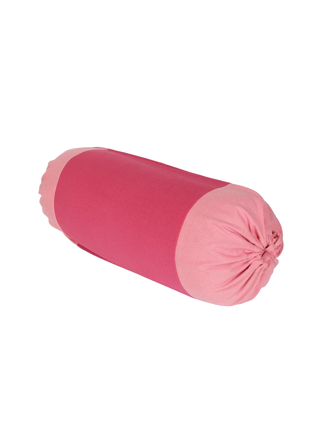 Mix n Match Cotton Solid Pink Color Bolster Cover, Pack of 2