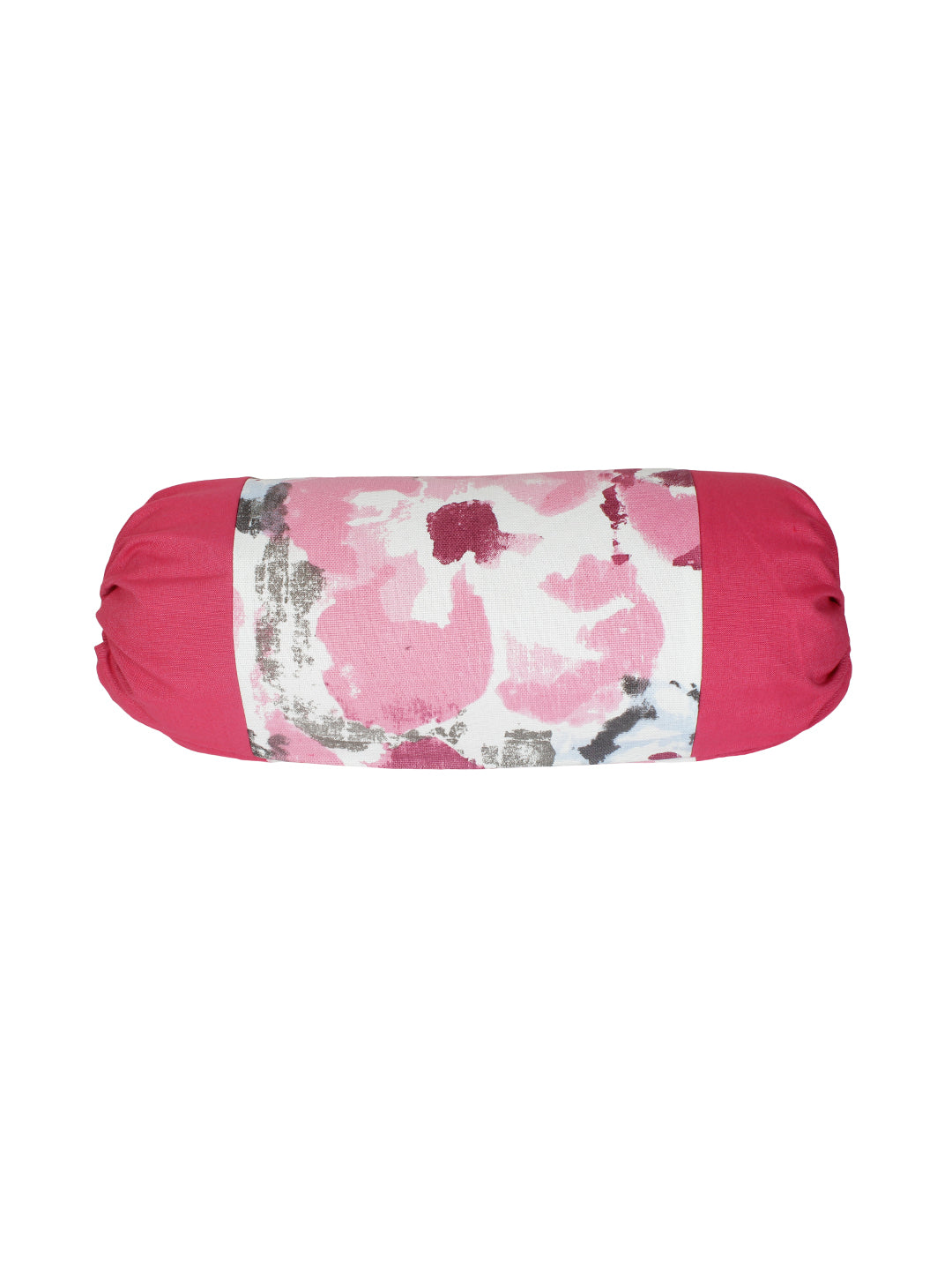 Premium Pink & White Color 200TC Cotton Bolster Cover Set - 2 Pc Set