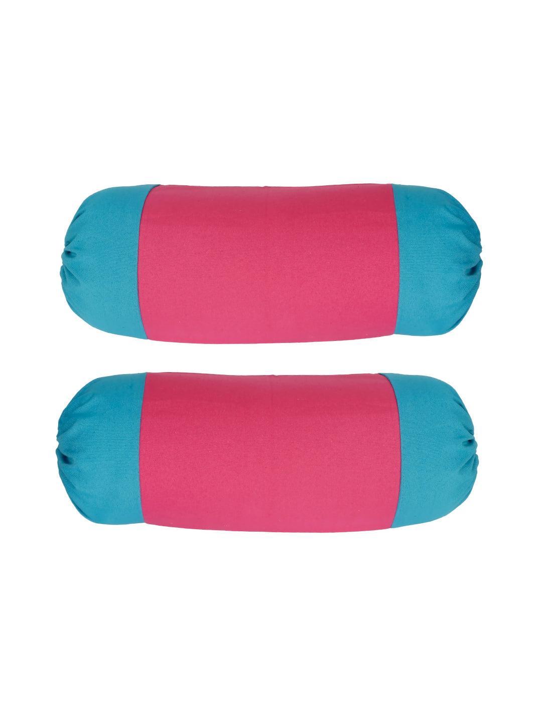 Mix n Match Cotton Solid Pink Color Bolster Cover, Pack of 2