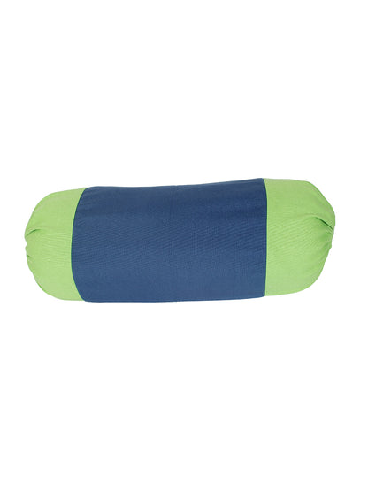 Mix n Match Cotton Solid Blue Color Bolster Cover, Pack of 2