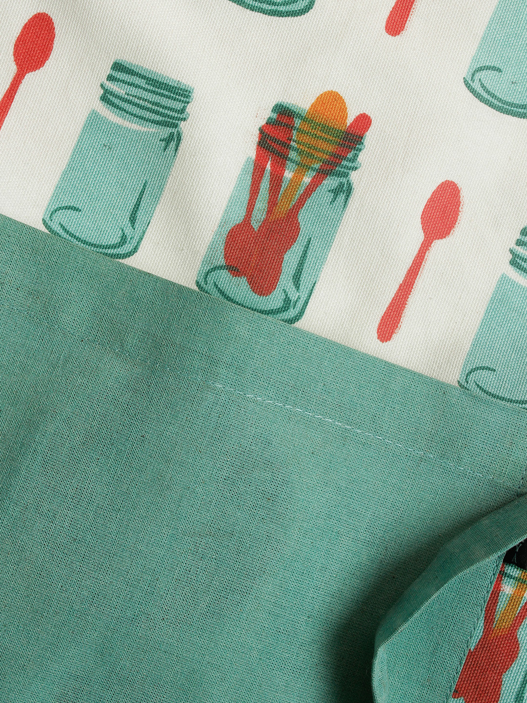 Cotton Printed Kitchen Apron with Front Pocket Blue Color Apron, 1 pcs Apron