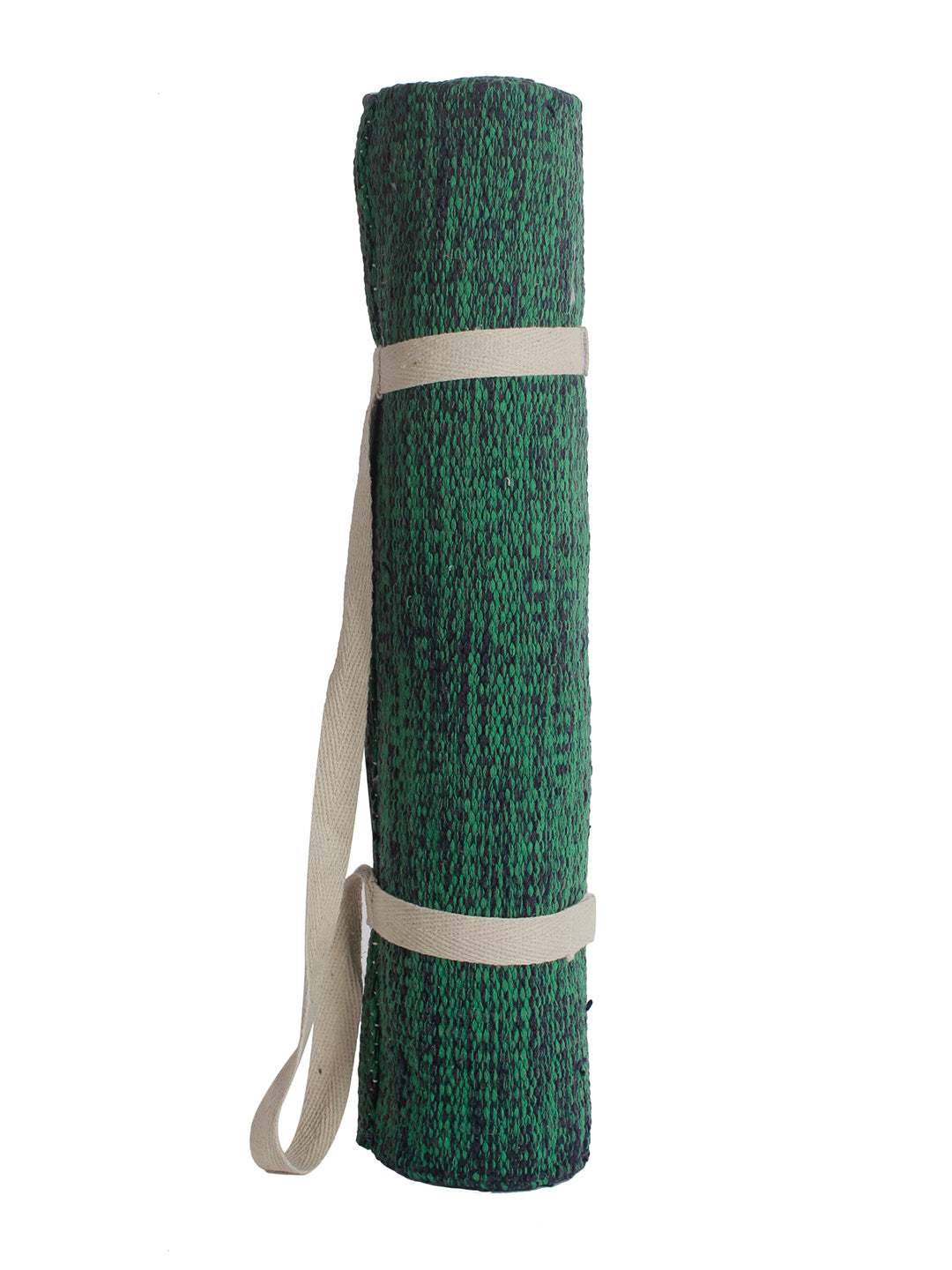 Perfect Size Cotton Yoga Mat with Shoulder Strap Anti-Skid Green Color, Yoga mat