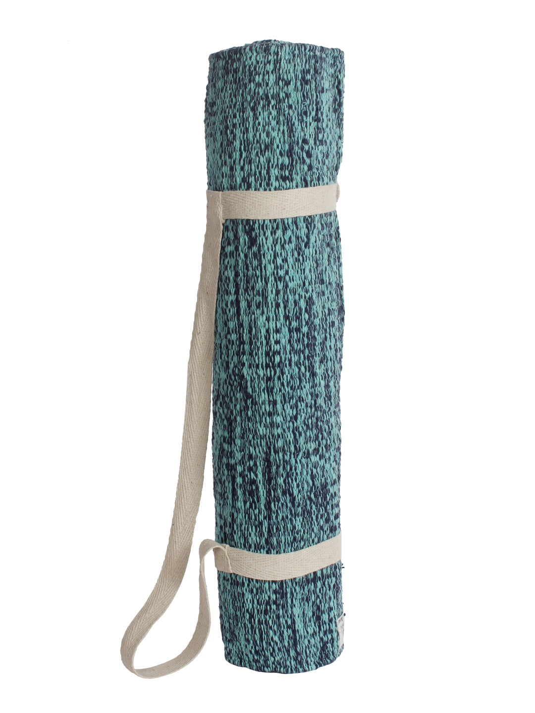 Perfect Size Cotton Yoga Mat with Shoulder Strap Anti-Skid Blue Color, Yoga mat