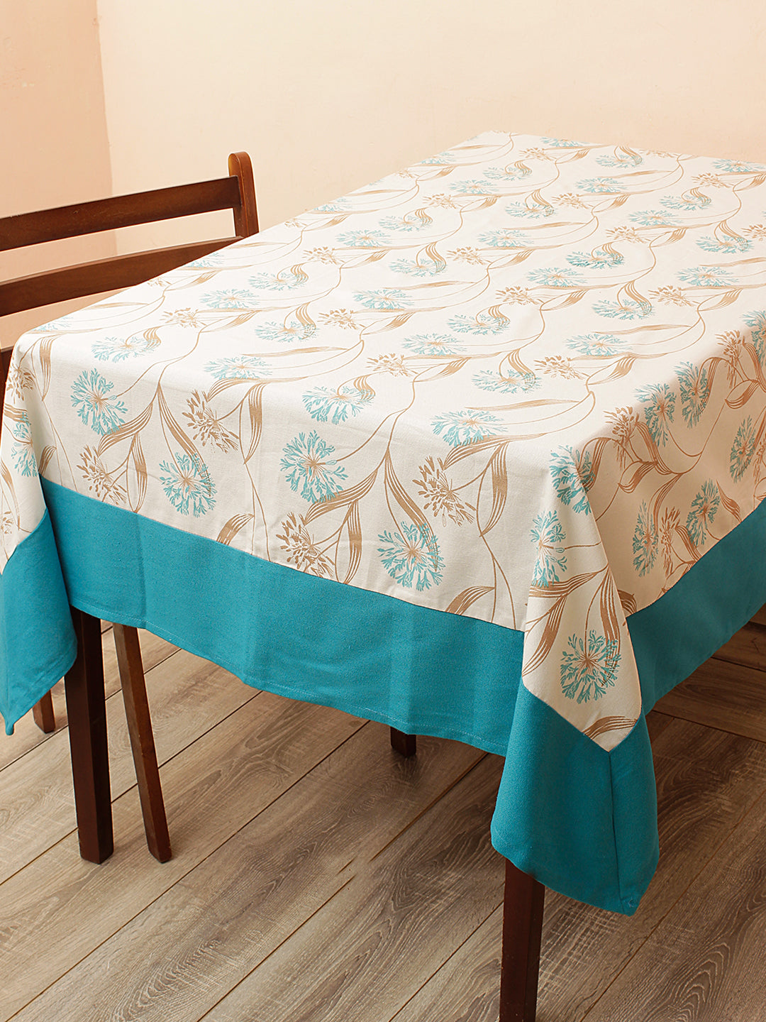 Premium Cotton Printed Design 6 Seater Dinning Table Cover- 1 pc Table Cover  with 6 pcs Napkins