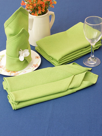 Premium Cotton Solid 6 Seater Dinning Table Cover  with 6 Napkins