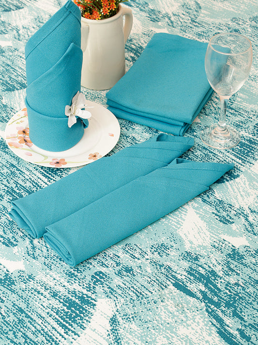 Premium Cotton Floral 6 Seater Dinning Table Cover- 1 pc Table Cover 60"x 90" with 6 pcs Napkin