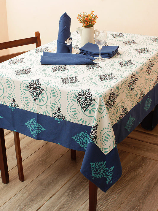 6 Seater Dinning Table Cover - Cotton Cover 60" x 90" with 6 pcs Napkins