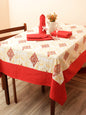 Premium Cotton Printed Design 6 Seater Dinning Table Cover with 6 pcs Napkins