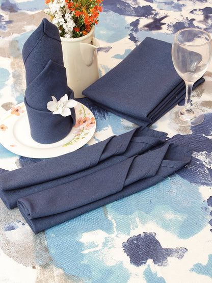 Premium Cotton Floral 6 Seater Dinning Table Cover- 1 pc Table Cover with 6 pcs Napkins