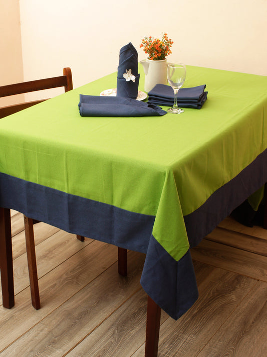 Premium Cotton Solid 6 Seater Dinning Table Cover with 6 pcs Napkins