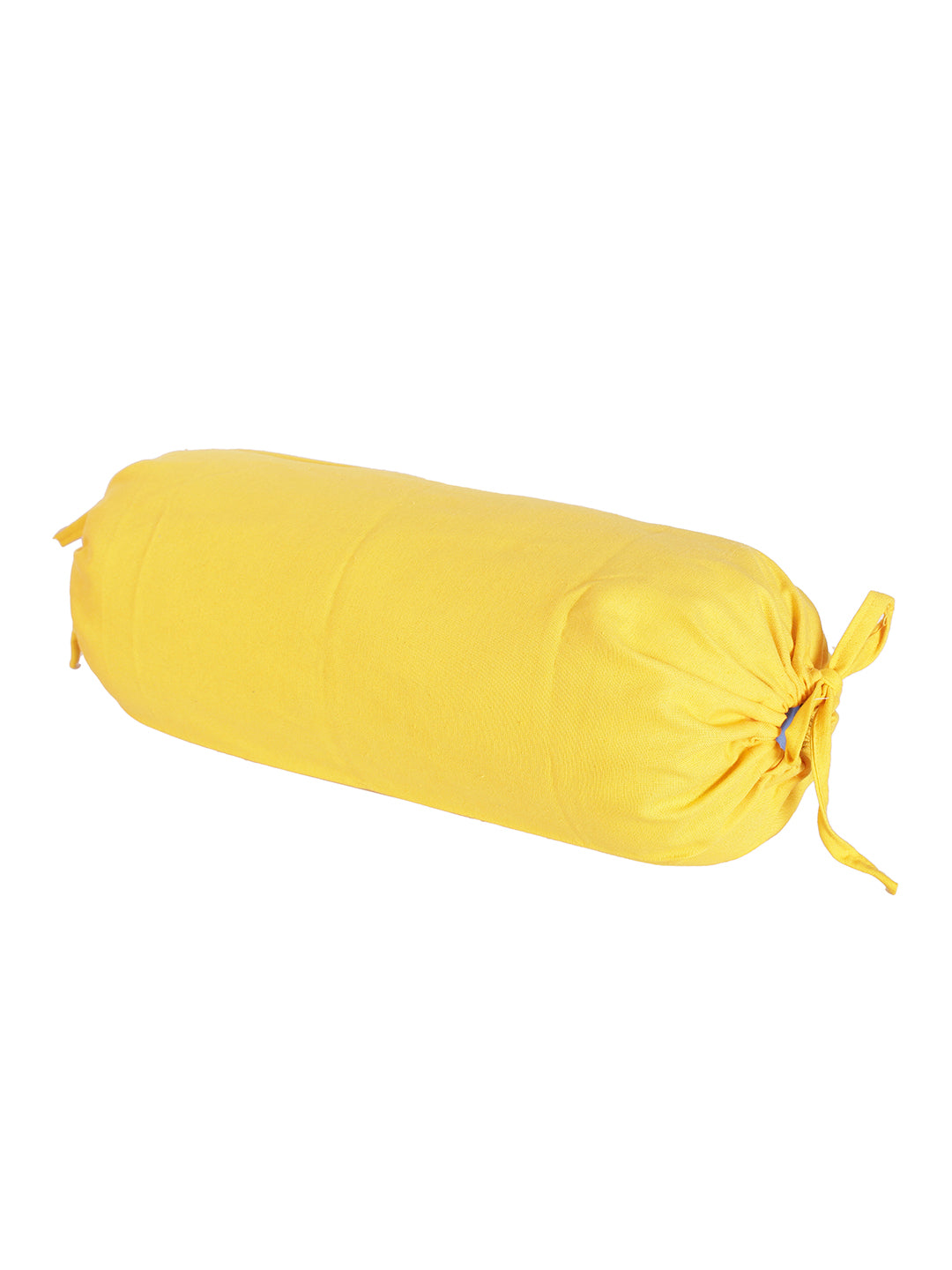 Cotton Plain Bolster Cover (Yellow), Pack of 2