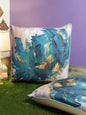 Soumya Set of 2 Digital Printed Polylinen Fabric Blue Color Abstract Cushion Cover Set, 2 pc Cushion Cover