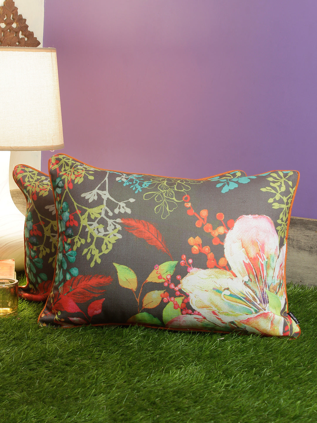 Set of 2 Decorative Sham/Baby/Rectangle Cushion Cover Digital Printed Premium Soft Polylinen Fabric Multi Color
