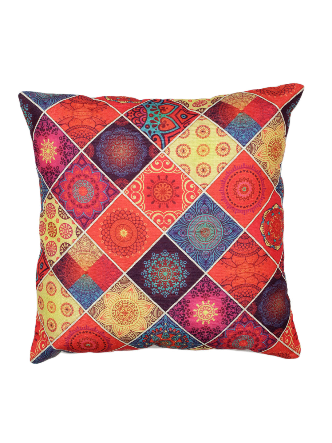 Digital Printed Premium Poly Linen Multi Color Cushion Cover, Pack of 5