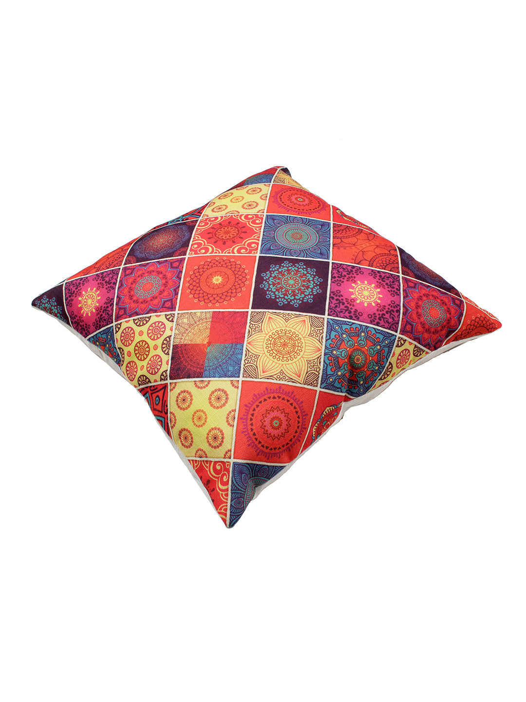 Digital Printed Premium Poly Linen Multi Color Cushion Cover, Pack of 5