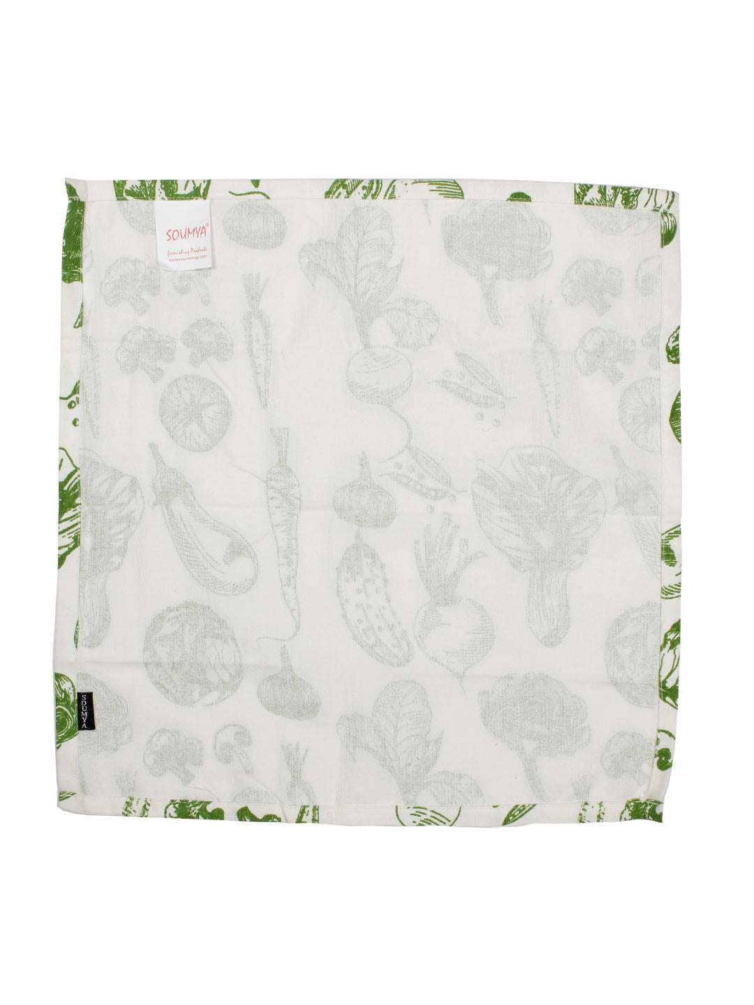 Pure Cotton Printed Green Color Table Napkin, Pack of 6