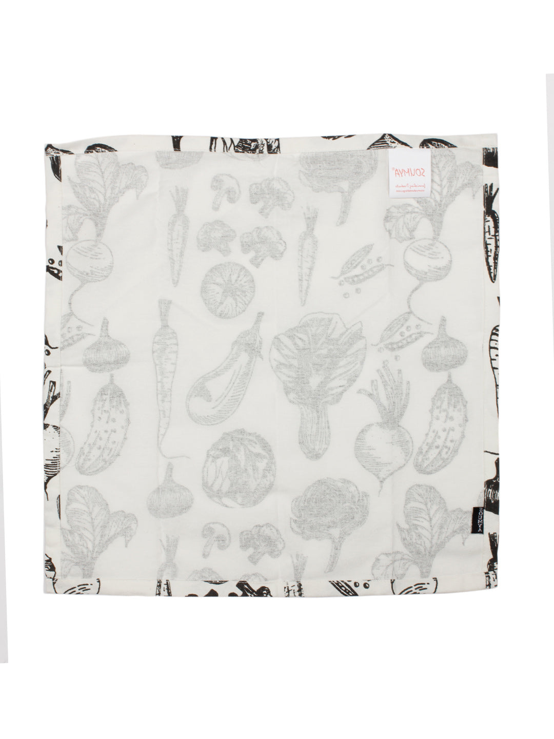 Pure Cotton Printed Black Color Table Napkin, Pack of 6