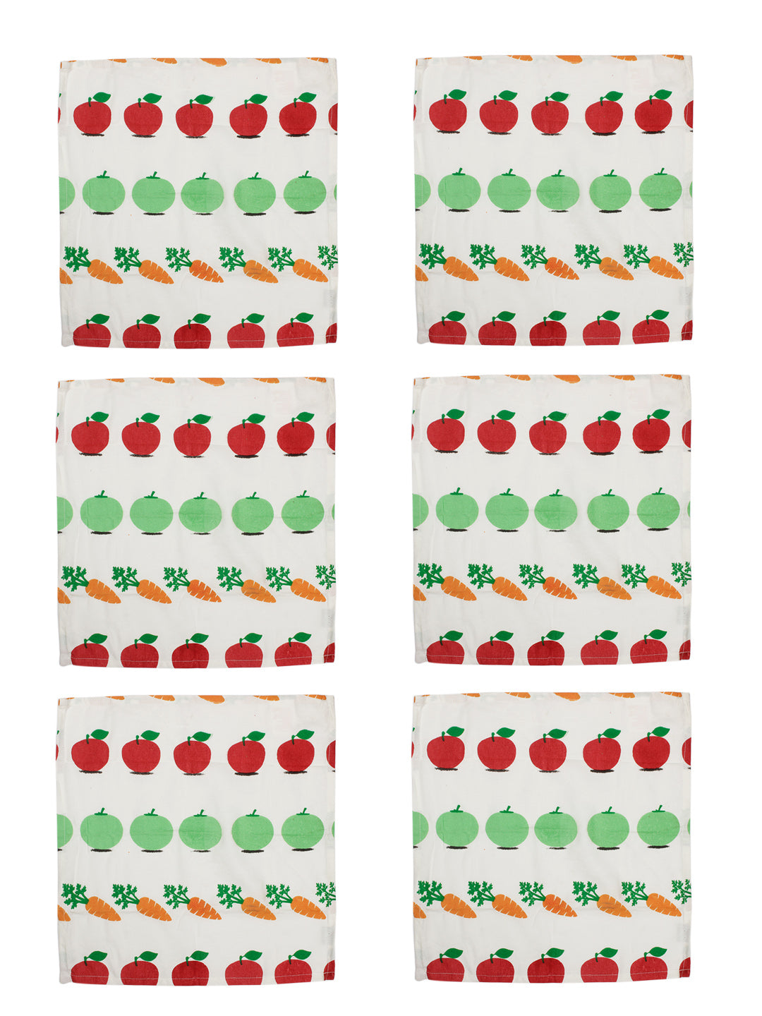 Pure Cotton Printed Multi Color Table Napkin, Pack of 6