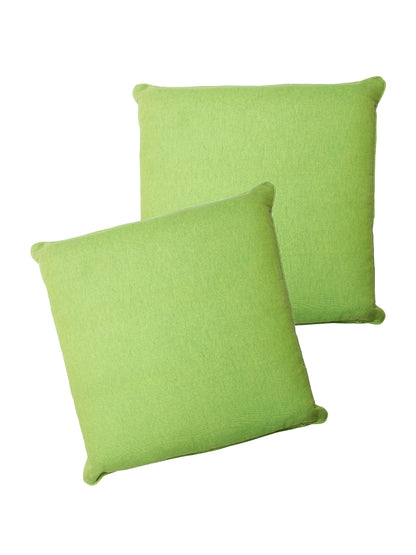 Set of 2 Premium Cotton Solid Green Color Cushion Cover Set, 2 pc Cushion Cover