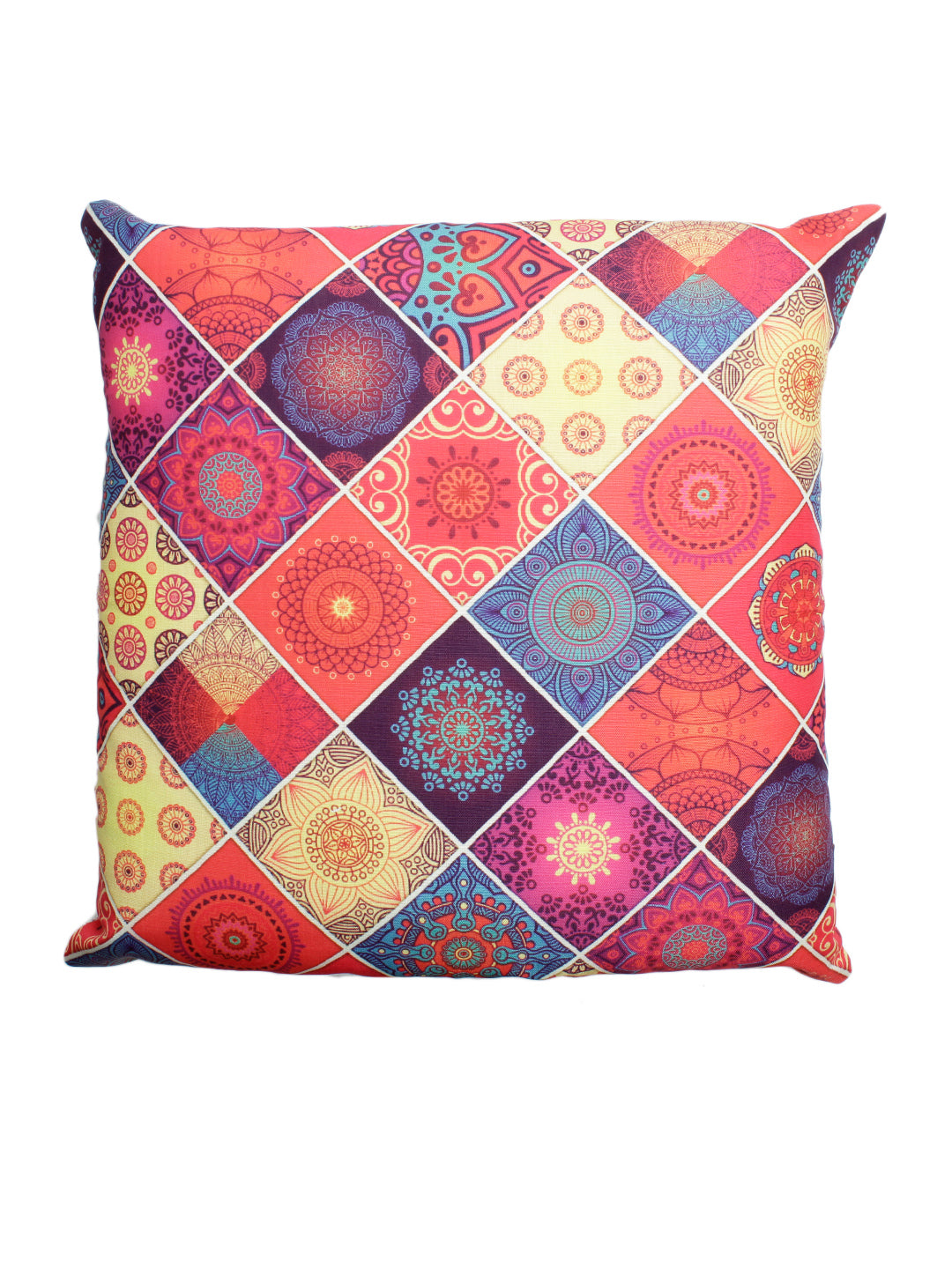 Set of 2 Digital Print Polylinen Fabric Multi Color Cushion Cover Set, 2 pc Cushion Cover