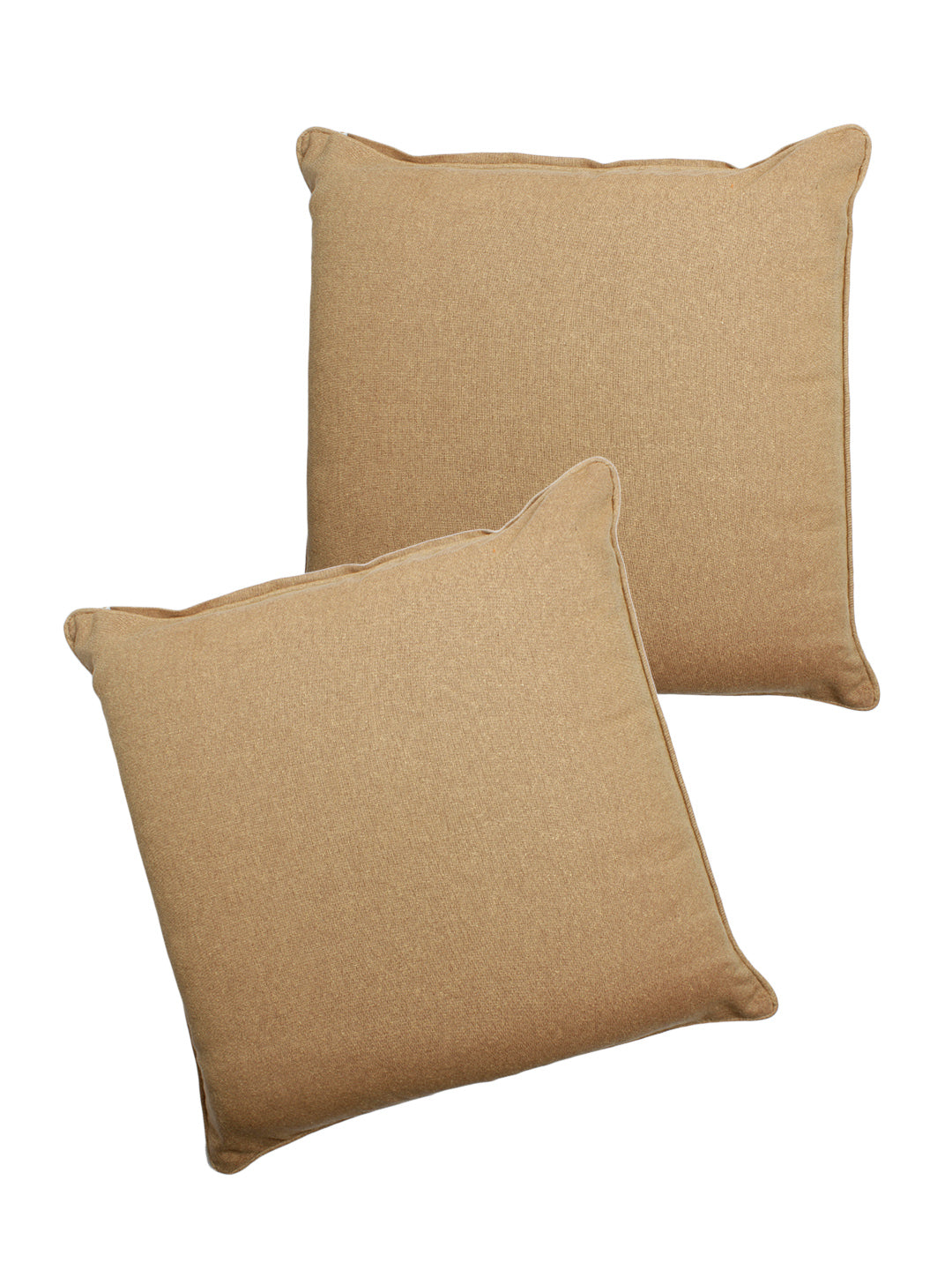 Set of 2 Premium Cotton Solid Beige Color Cushion Cover Set, 2 pc Cushion Cover
