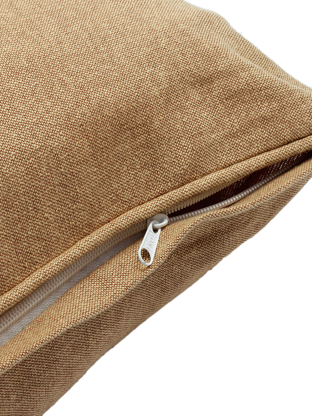Set of 2 Premium Cotton Solid Beige Color Cushion Cover Set, 2 pc Cushion Cover