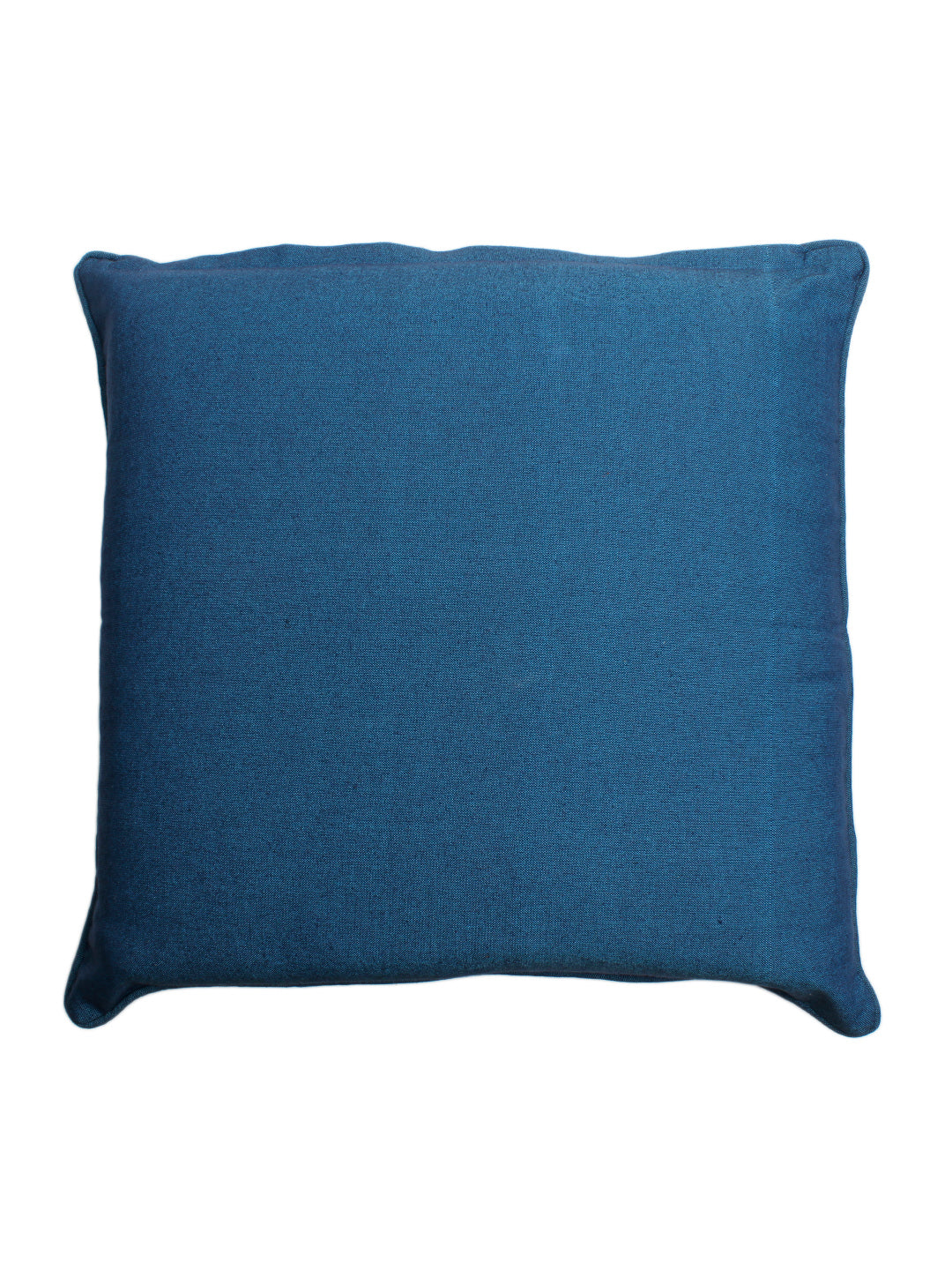 Set of 2 Cotton Solid Blue Color Cushion Cover Set, 2 pc Cushion Cove