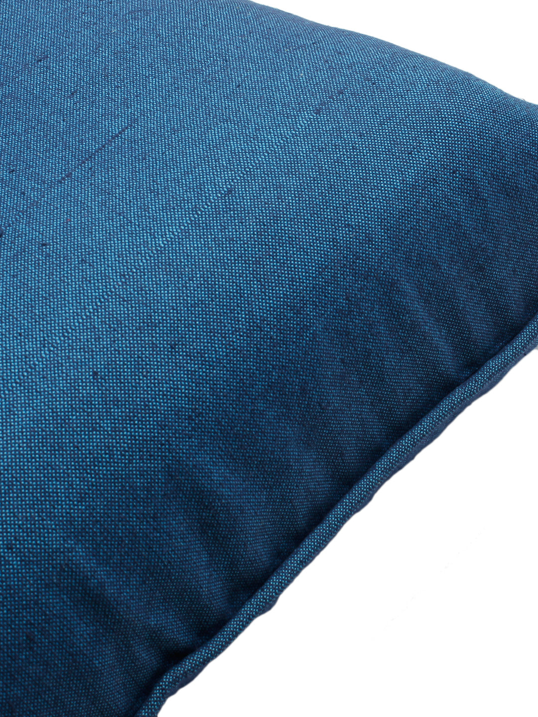 Set of 2 Cotton Solid Blue Color Cushion Cover Set, 2 pc Cushion Cove