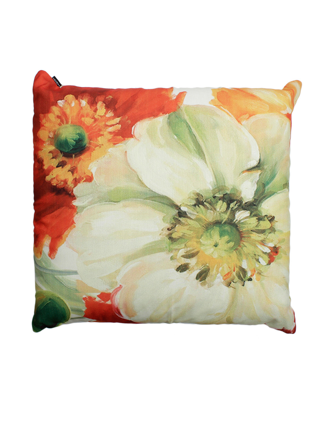 Set of 2 Digital Print Polylinen Fabric Floral Multi Color Cushion Cover Set, 2 pc Cushion Cover
