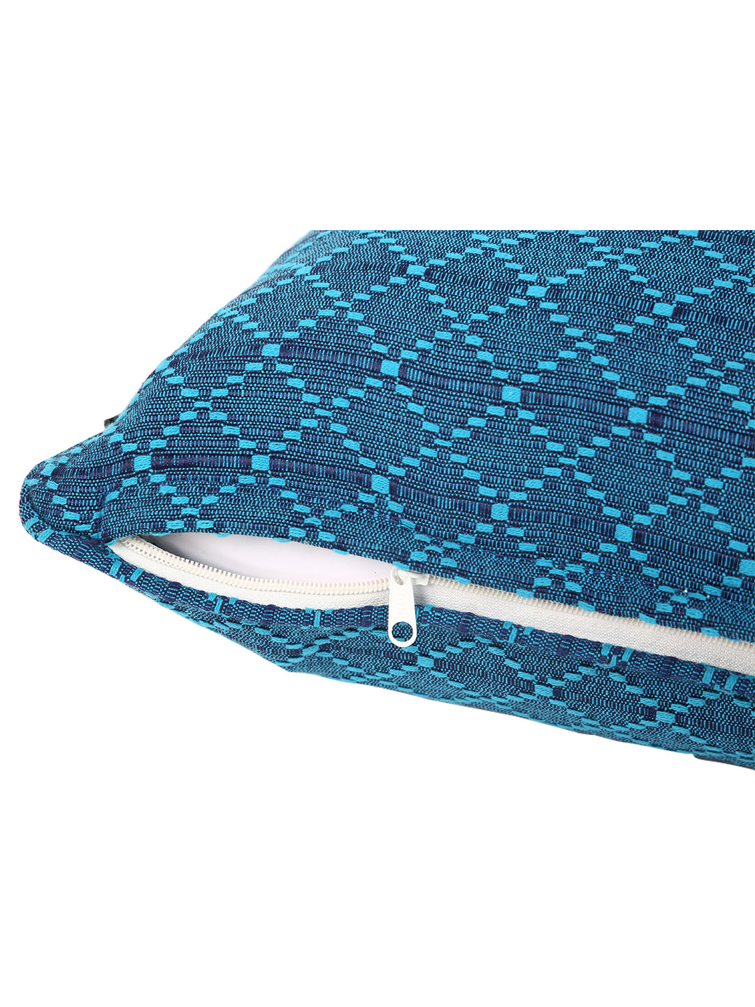Set of 2 Premium Cotton Self Design Blue Color Cushion Cover, 2 pc Cushion Cover