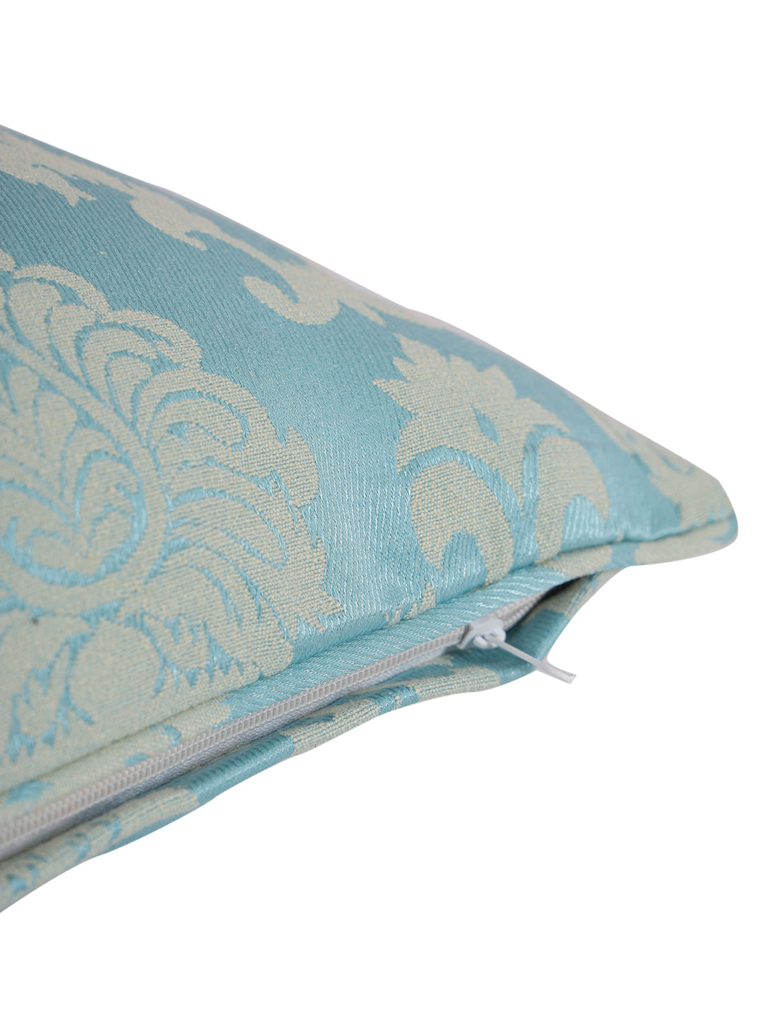 Set of 2 Premium Abstract Design Turquoise Color Cushion Cover, 5 pc Cushion Cover