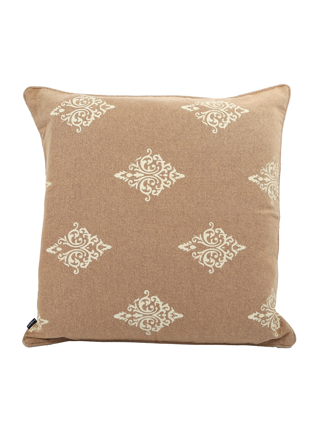 Set of 2 Premium Cotton Printed Beige Color Cushion Cover Set, 2 pc Cushion Cover