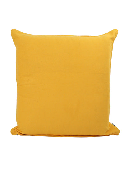 Set of 2 Premium Cotton Printed Yellow Color Cushion Cover Set, 2 pc Cushion Cover