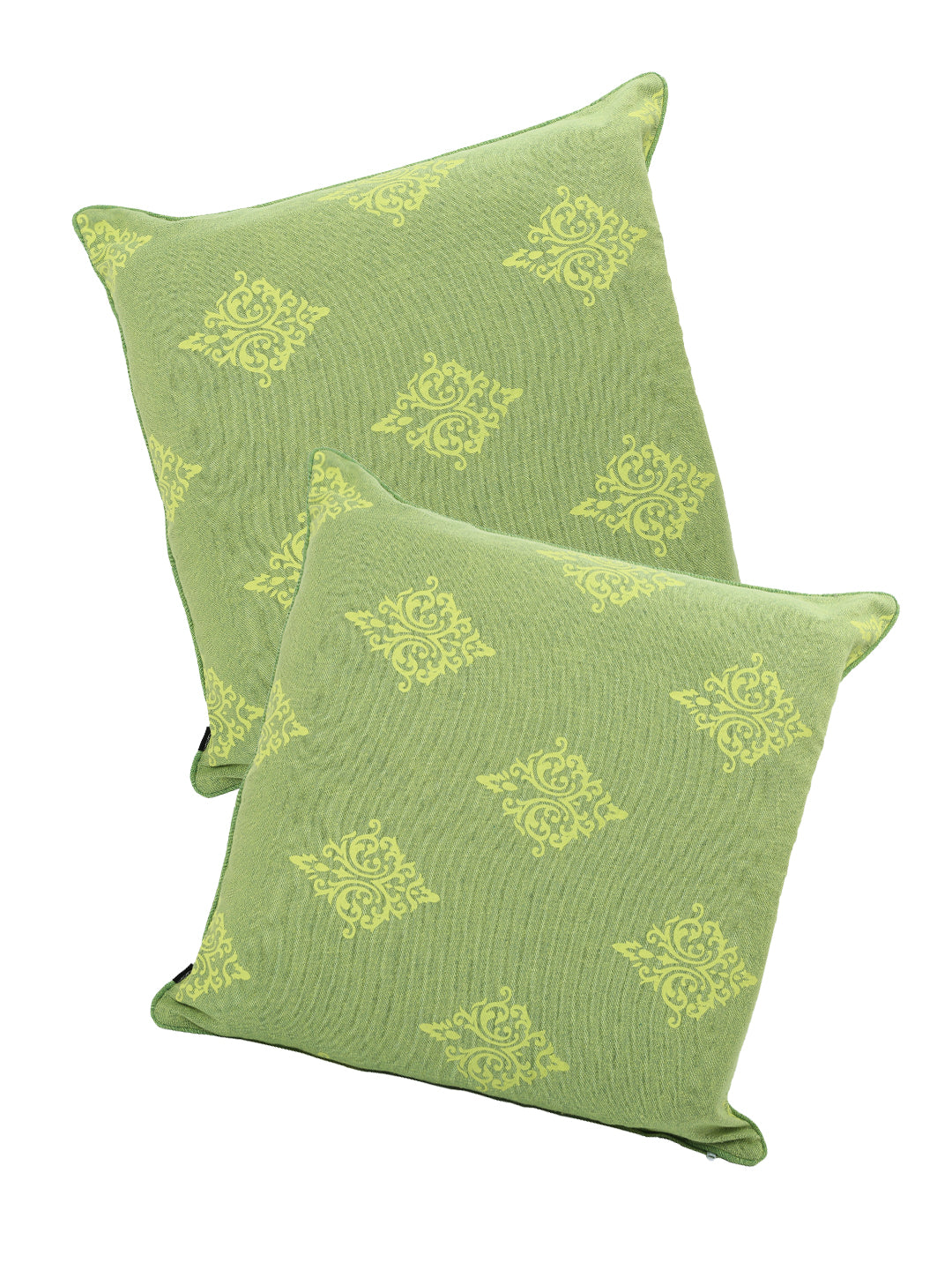Set of 2 Premium Cotton Printed Green Color Cushion Cover Set, 2 pc Cushion Cover