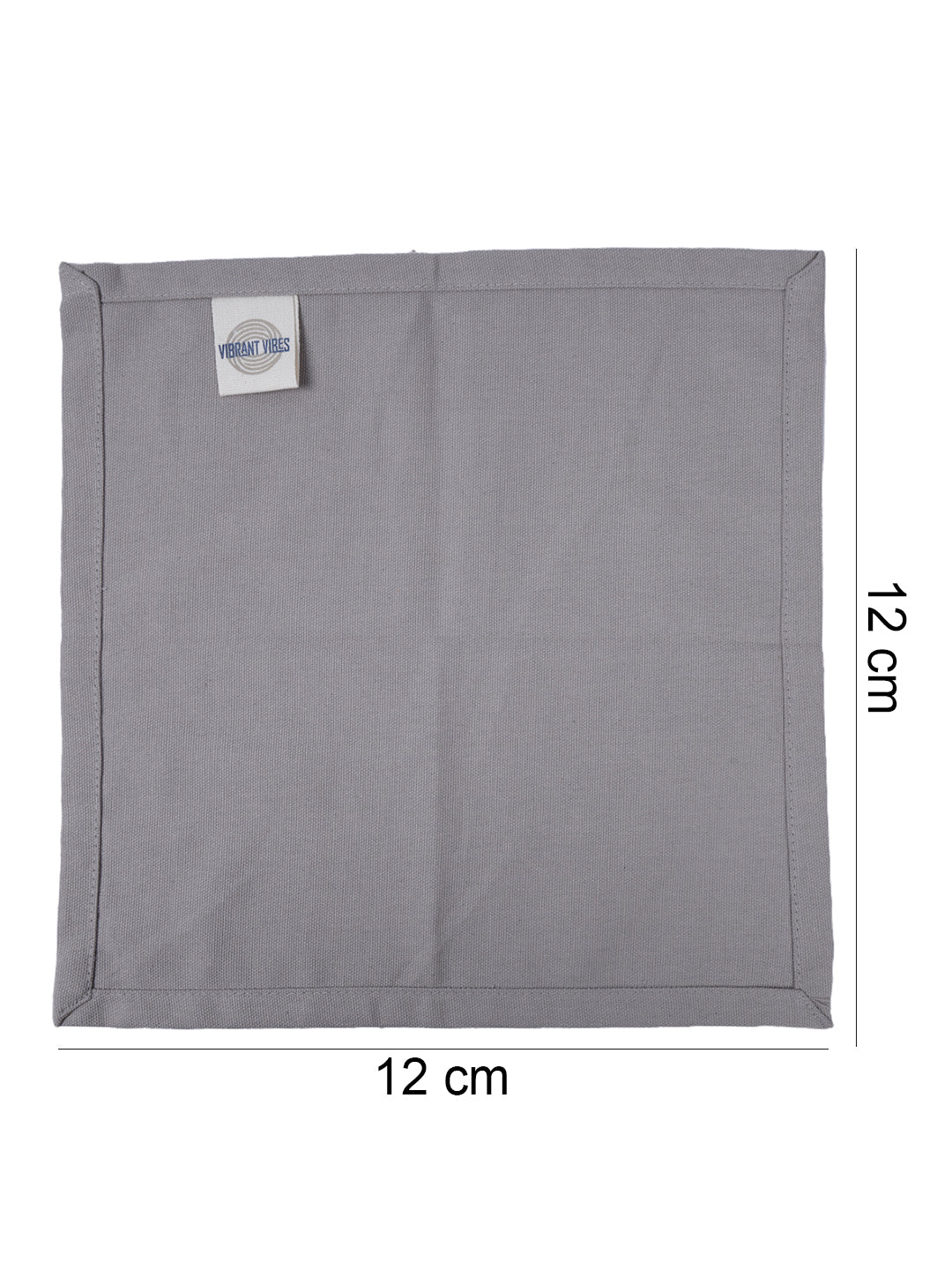 Set of 6 Cotton Plain Grey Color Table Napkin, 6pc Napkin Set