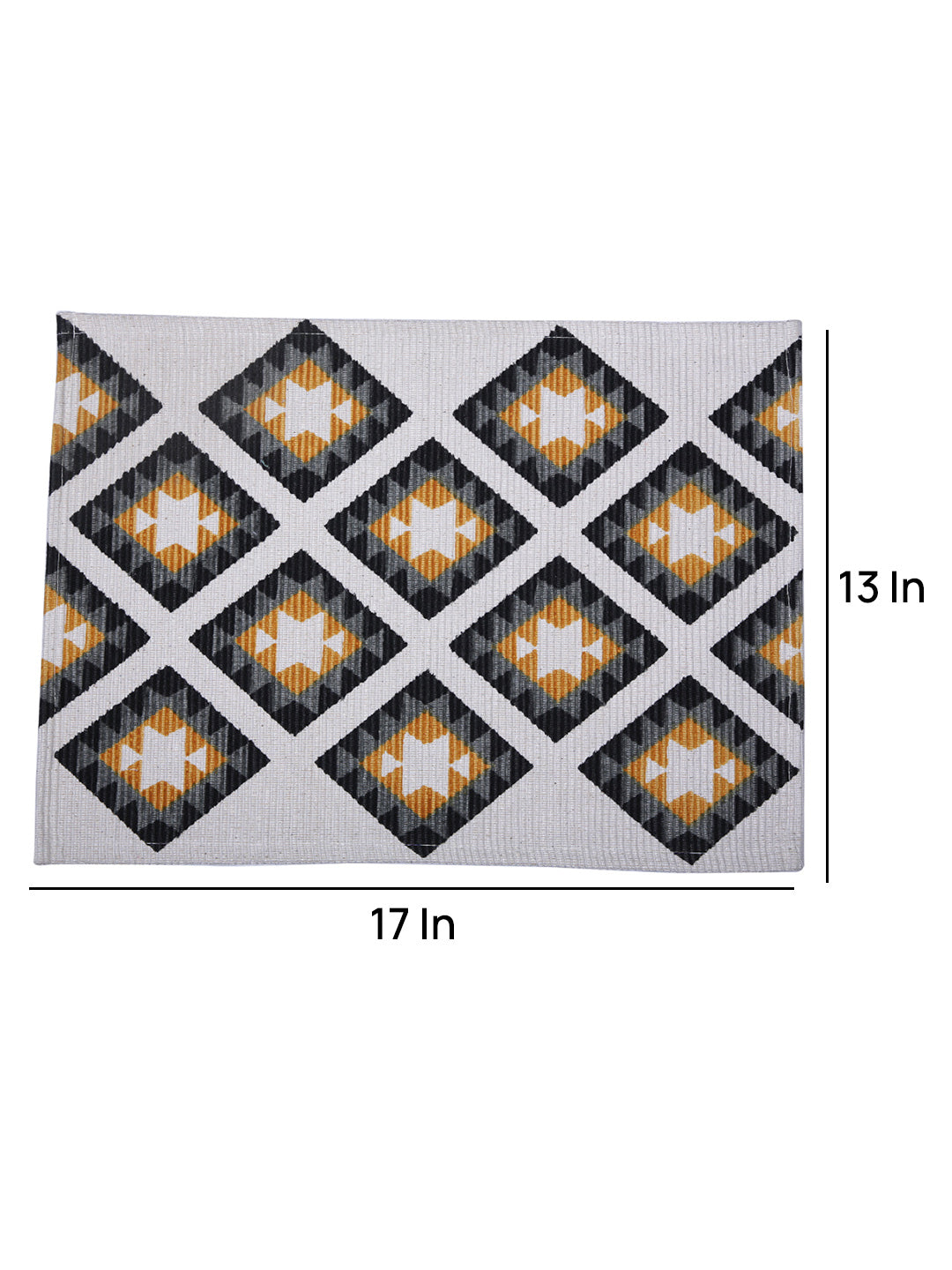 Table Placemats in Black/Grey color made with  Cotton Material , Kitchen Linen - 6 Pcs Set