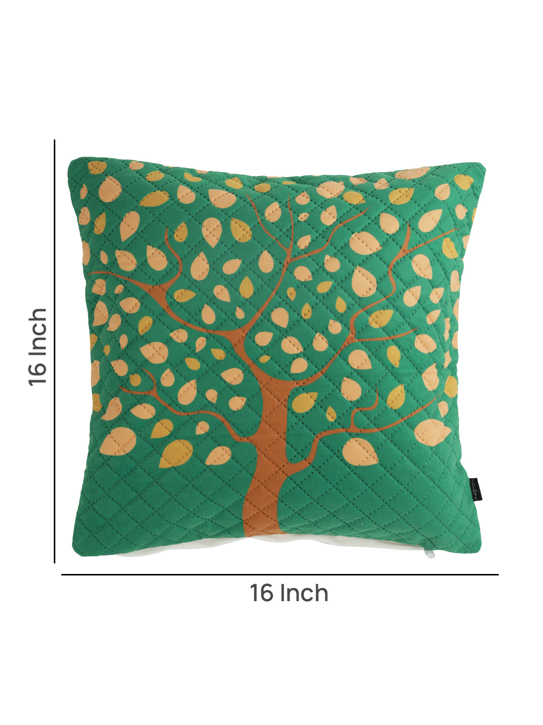 Soumya Green & Brown 2Pcs  Floral Velvet Square Cushion Covers