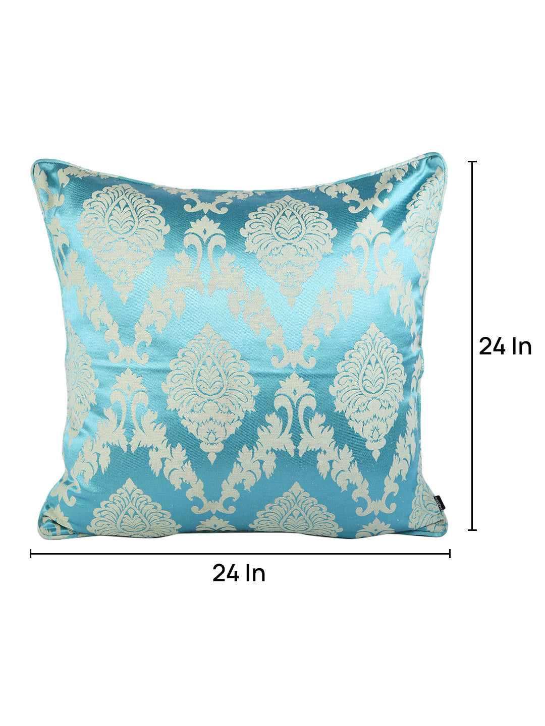 Soumya Turquoise Blue & White 2 Pieces Ethnic Motifs Textured Cotton Square Cushion Covers