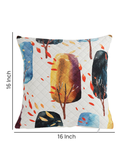 Soumya White & Blue 2 Pieces Abstract Velvet Square Cushion Covers