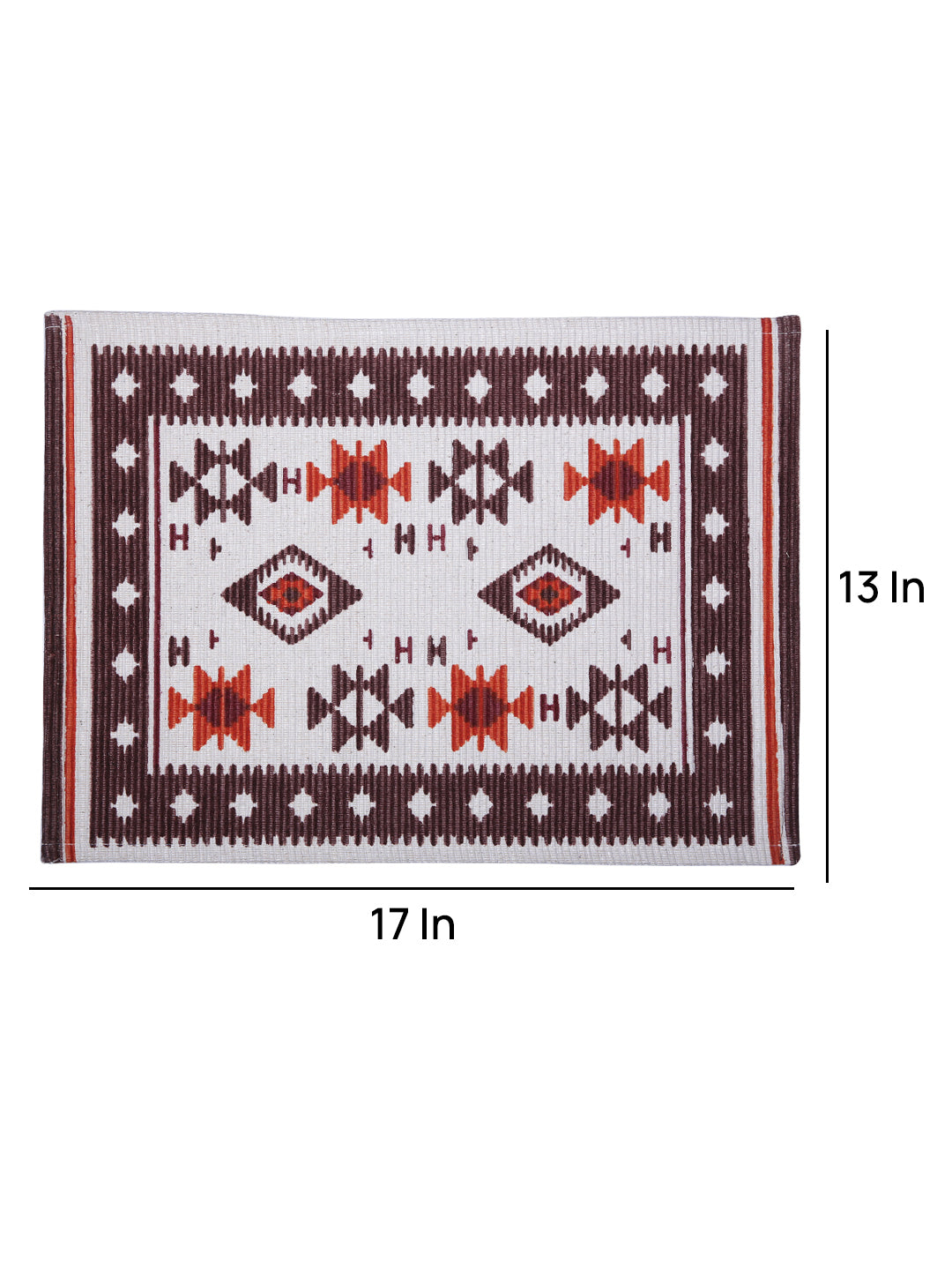 Table Placemats in Brown/Orange color made with  Cotton Material , Kitchen Linen - 6 Pcs Set