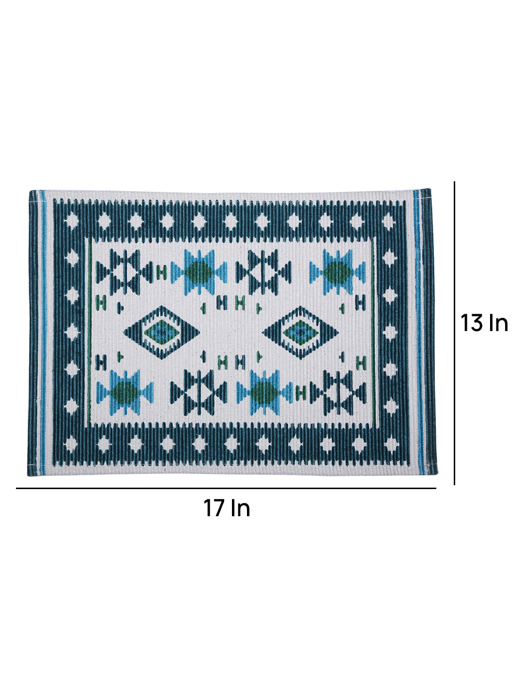 Table Placemats in Firozi/Blue color made with  Cotton Material , Kitchen Linen - 6 Pcs Set