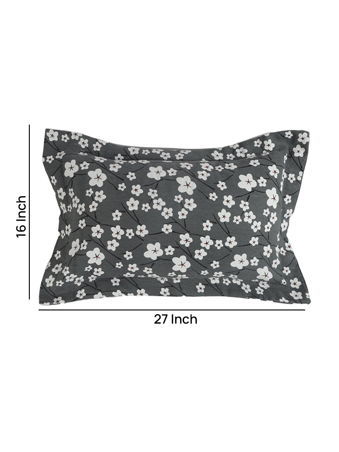 Pillow Covers in Grey color made with  Cotton Material , Bedding - 2 Pcs