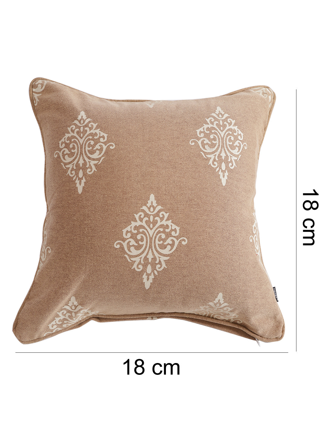Set of 2 Premium Cotton Abstract Beige Color Cushion Cover, 2 pc Cushion Cover