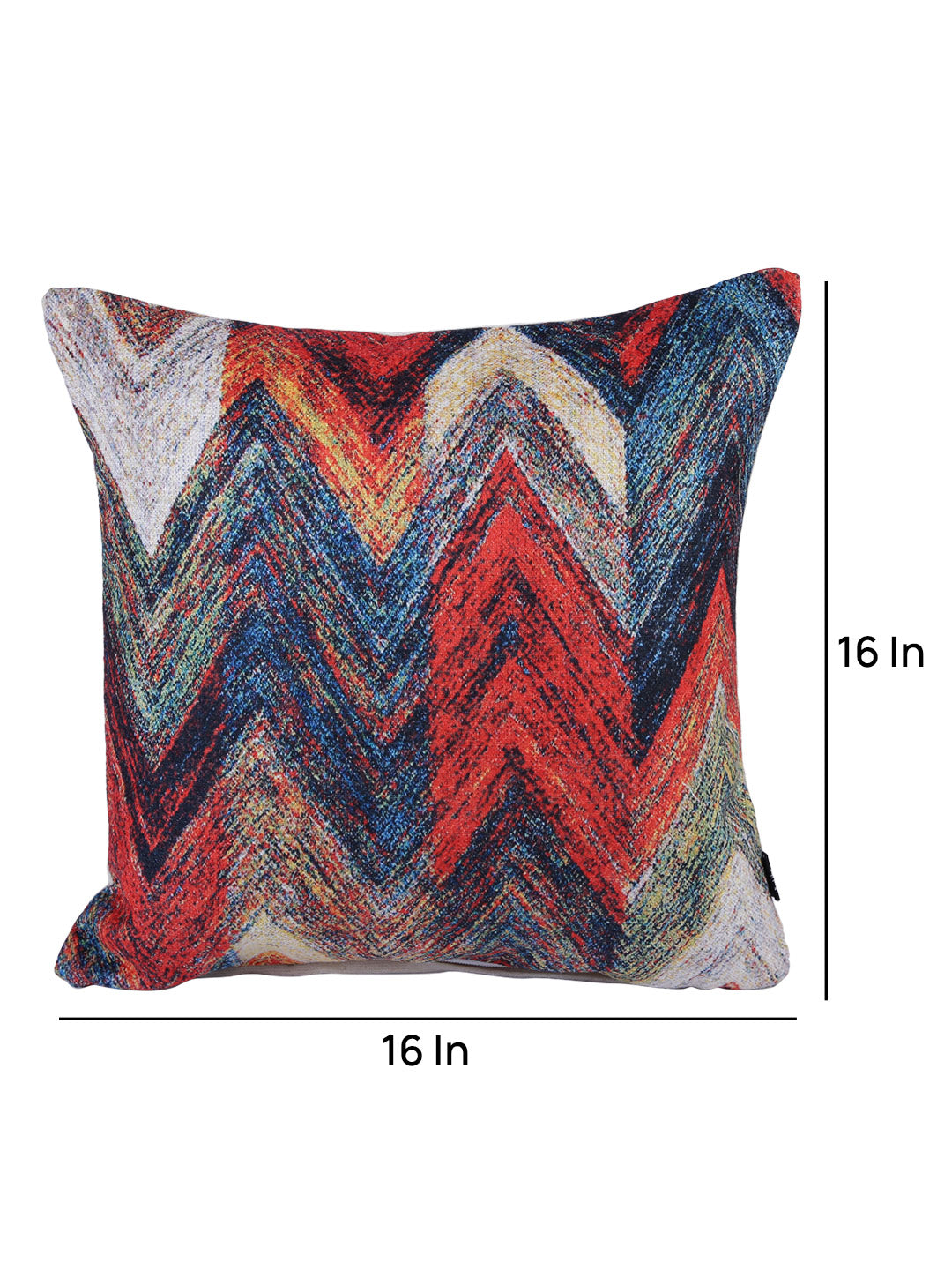 Stylish Blue & Red Color Printed Square Cushion Covers - 2pcs