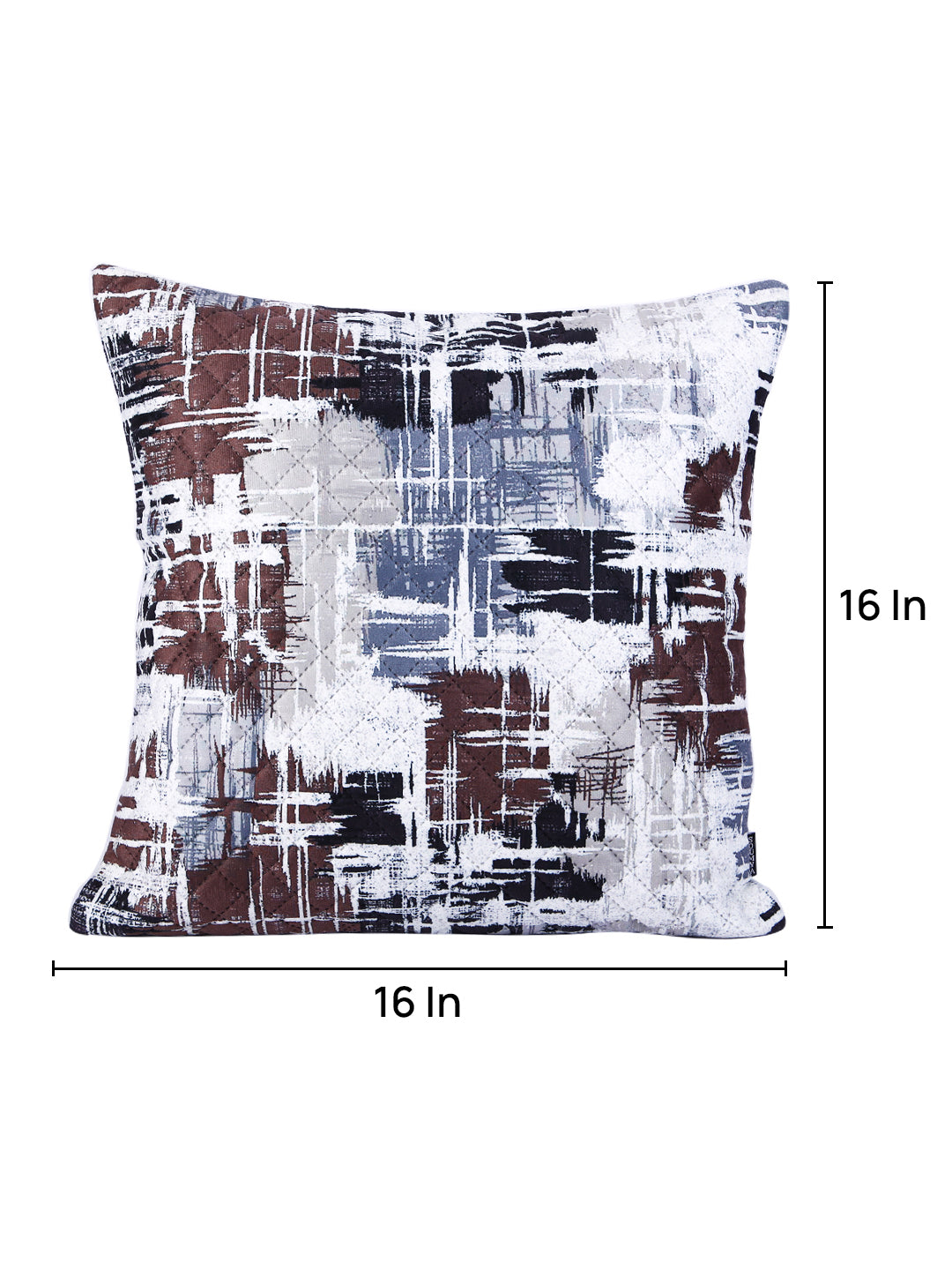 Soumya Brown & White2 Pieces Abstract Textured Square Cushion Covers